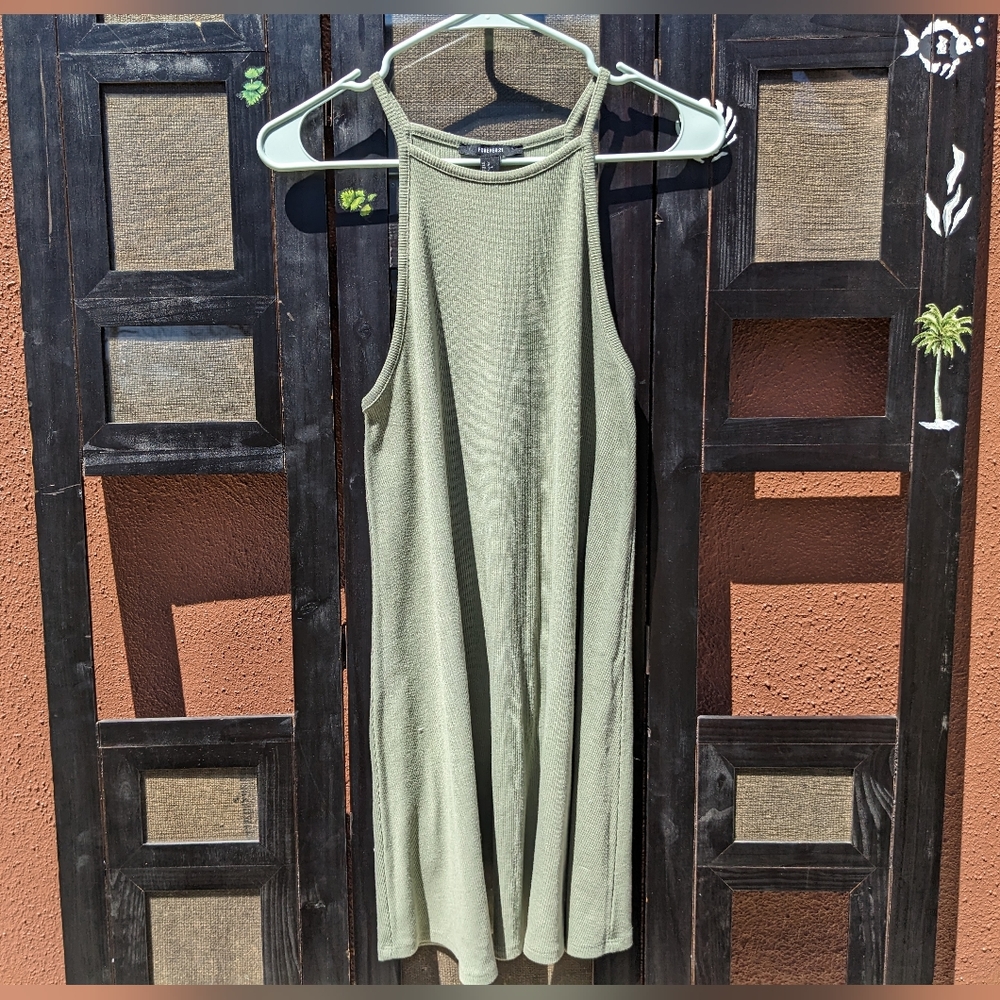 Small seafoam green light green Halterneck dress forever 21